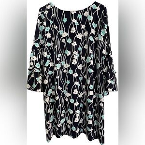 Talbots Floral Print Blue and White Dress, NWT, Size 16P